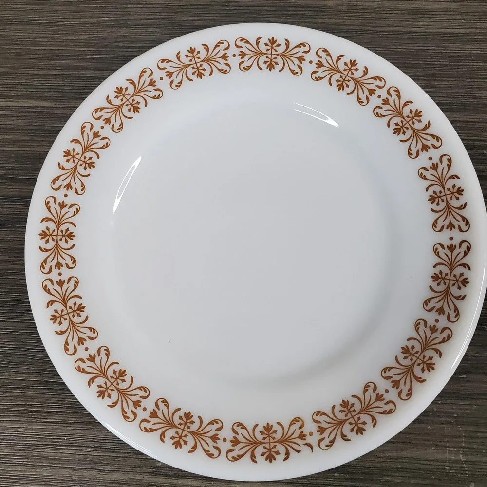 Set Of 2 Pyrex Copper Filigree Bread And Butter Side Plates - 6 3/4